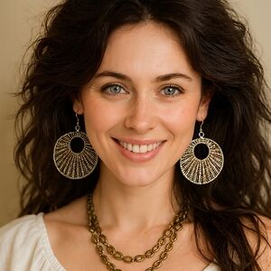 🆕️Handcrafted Artisan Indian Beaded Hoop Earrings Boho Chic Statement Jewelry